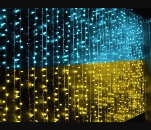 Гірлянда штора Прапор України 2*2м 160 LED